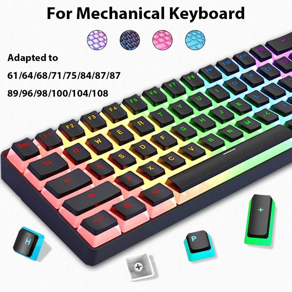 129키 푸딩 키캡 PBT 이중사출 RGB 게이밍 키보 - Gaming Accessories Aesthetic 리뷰 및 가격