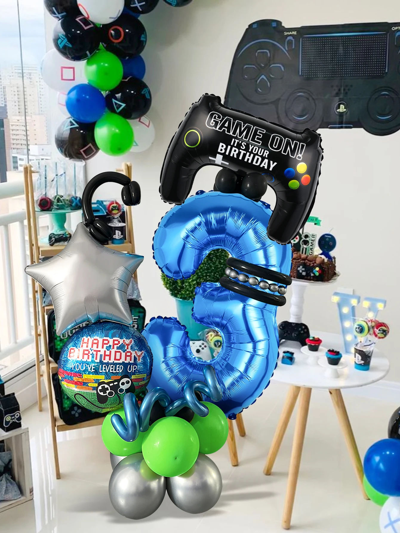 32개 게임 테마 생일 숫자 풍선 키트 게이머 풍선 게 - Gaming Accessories For Room 리뷰 및 가격